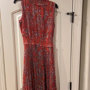 Orange Pleated Dress